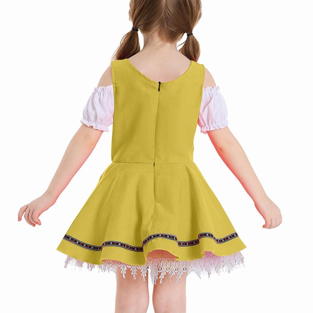 Винтажное платье для девочки однотонное лоскутное платья для косплея