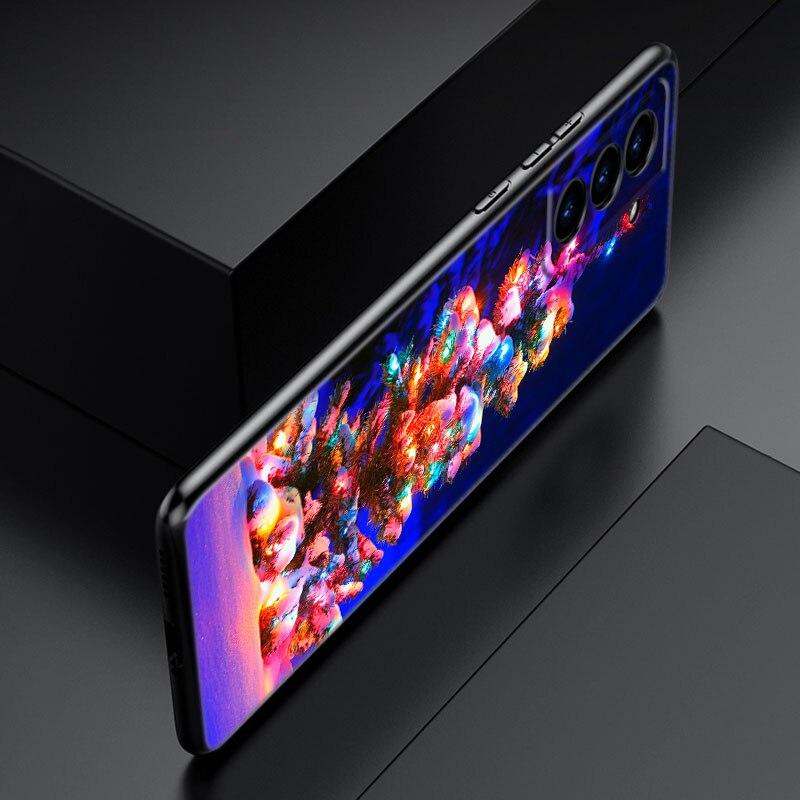 Снежный С Рождеством Чехол для телефона для Samsung Galaxy S20 S21 FE S22 Ultra S10 Lite S10E S9 S8 Plus S7 Edge Мягкий ТПУ Черный Чехол