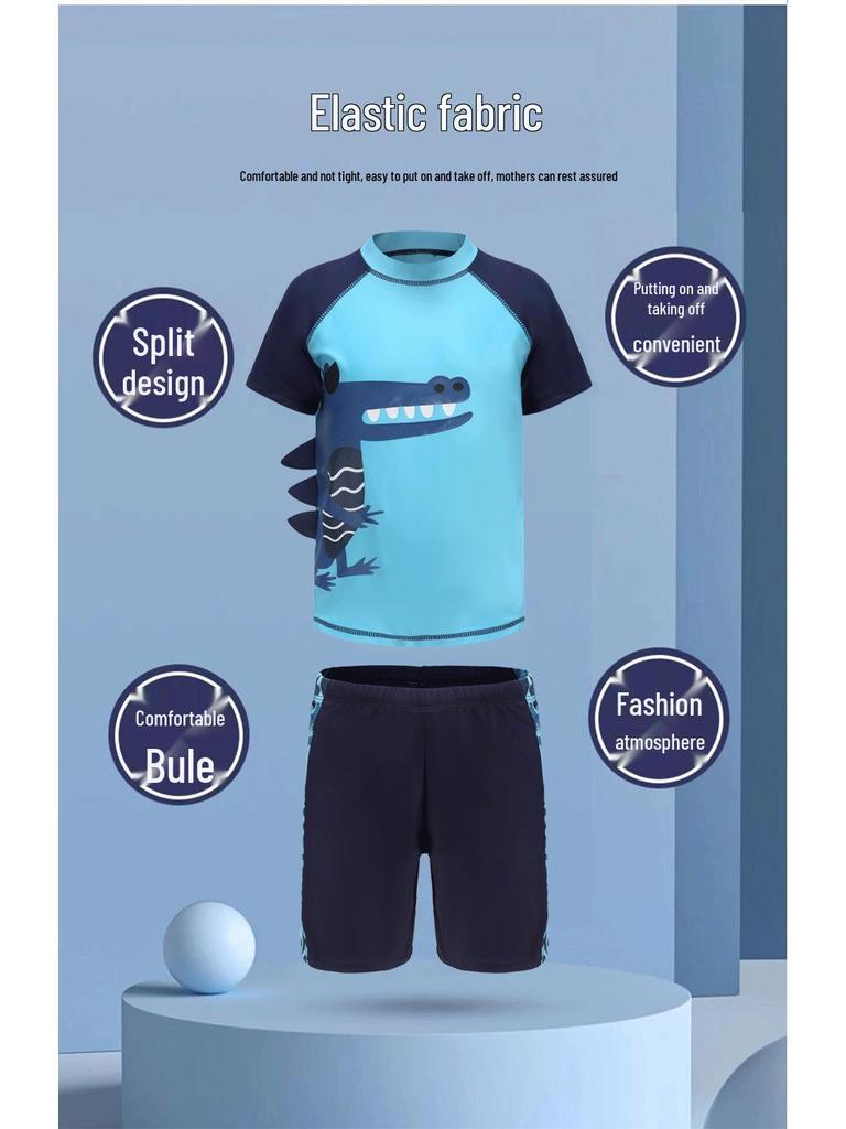 Boys' Two-Piece Korean Swimsuit Set 
