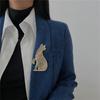 Брошь-булавка в форме кошки, в ретро-стиле, состаренный значок, износостойкий, нержавеющий, значок на лацкан пиджака, украшение для одежды