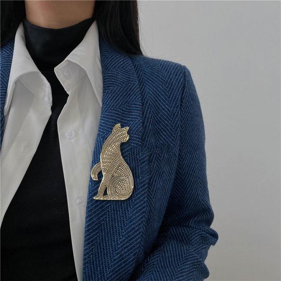 Брошь-булавка в форме кошки, в ретро-стиле, состаренный значок, износостойкий, нержавеющий, значок на лацкан пиджака, украшение для одежды