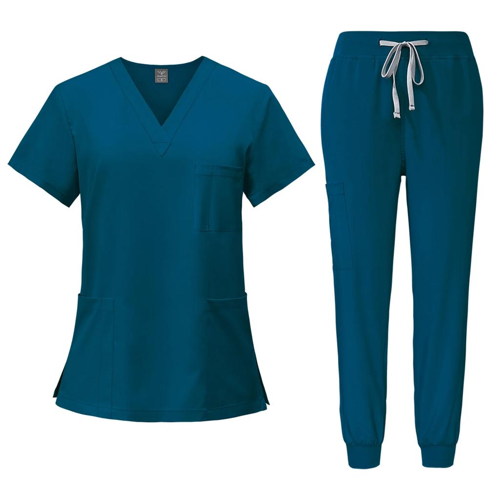 Комплект из топа и брюк-карго из крутой эластичной ткани SCRUBS, женские дышащие халаты, униформа для лаборатории