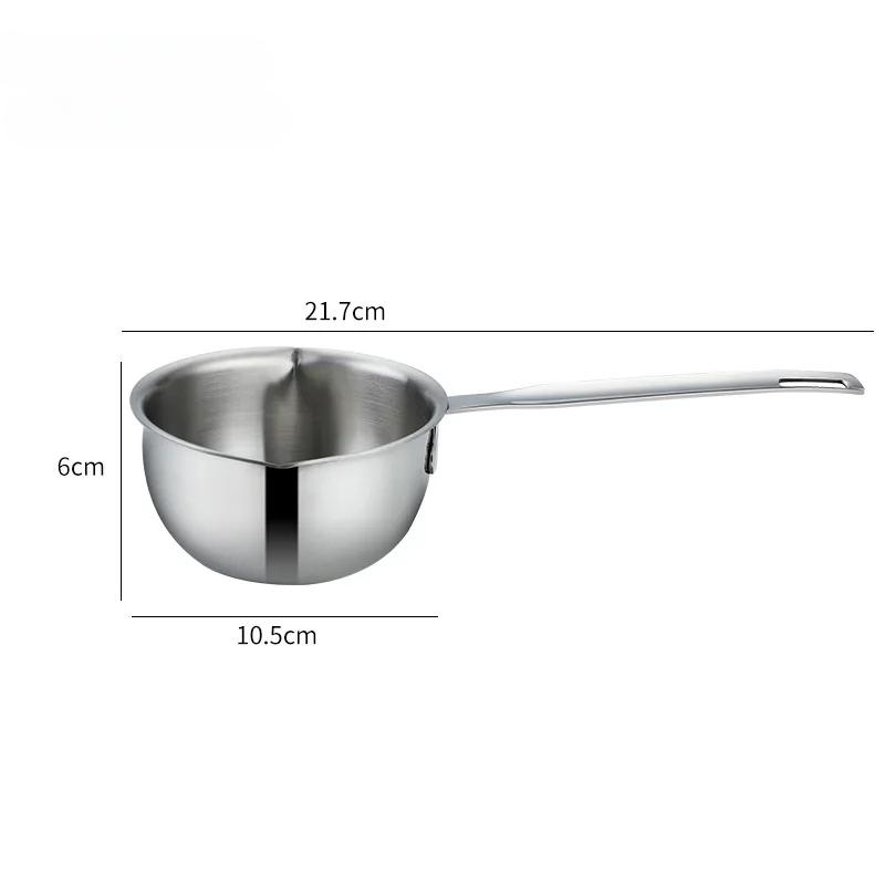 Мини-сковорода из нержавеющей стали, кастрюля для горячего масла с деревянной ручкой, маленькая сковорода для кипящего масла, кастрюля для плавления кухонная утварь