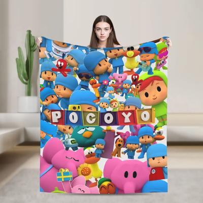 P-Pocoyoes Мультяшное Комедийное Одеяло Уютное Мягкое Плед для Дивана 50x60 Дюймов Различные Размеры Стеганое Одеяло