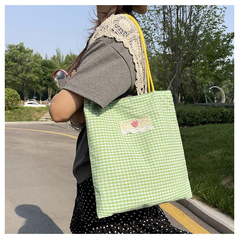 Весна/лето 2024 года. Новый дизайн Dopamine Small Grid для шопинга. Свежая и художественная сумка через плечо для поездок на работу для женщин.