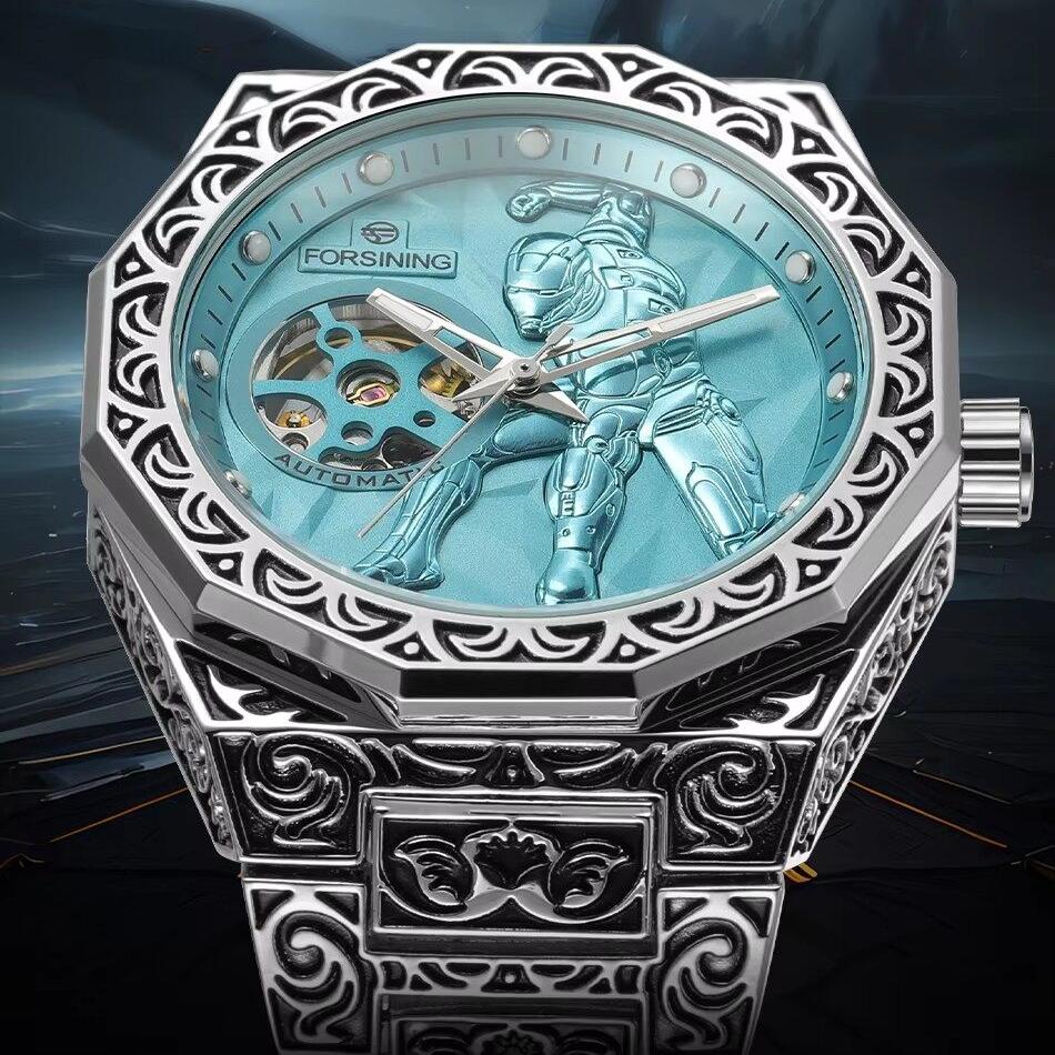 Мужские деловые модные механические часы Лучший бренд автоматические механические часы из нержавеющей стали Подарки для мужчин