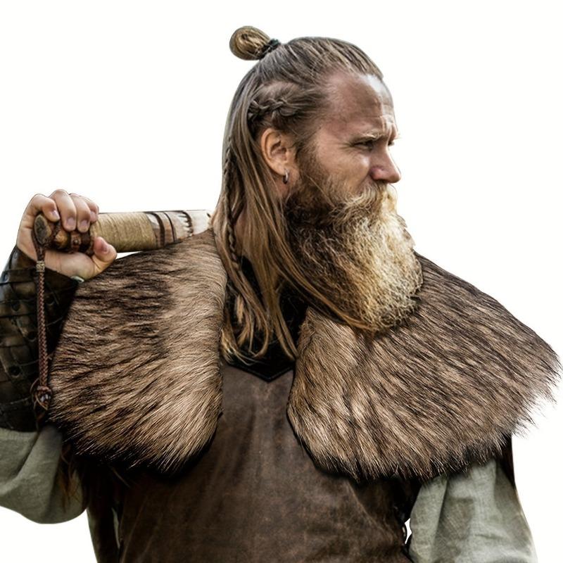 Style Viking Fur Cloak Shawl Medieval Warrior Fur Fur Halloween Play Costume Fur Collar