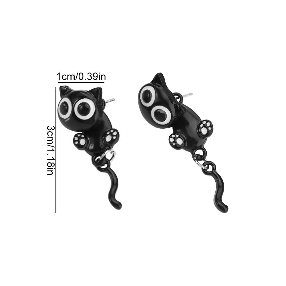 Simple Black Cat Ear Studs Cute Cartoon Earrings Fashion Black Cat Earrings Jewelry Gifts