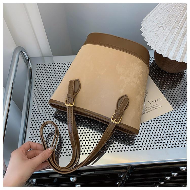 2024 Новая Мода Ретро Сумка-Ведро Подмышечная Уличный Трендовый Средней Вместимости Цветоблокировка Сумка-Тоут Плечевая Сумка