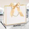 10pcs Elegant Gift Bags with Golden Bow Ribbon and Handles Gift Bags Gift Packing Bag for Wedding Birthday Housewarming Gifts White with Golden Border