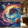 Водонепроницаемая и устойчивая к плесени шторка для душа «Галактический вихрь» - Космический дизайн для футуристического интерьера ванной комнаты