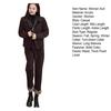 2 Pcs/Set Women Coat Pants Set Thick Plush Lined Single-breasted Turn-down Collar Long Sleeve Jacket Drawstring Elastic Waist Pantsuit Warm Outfit