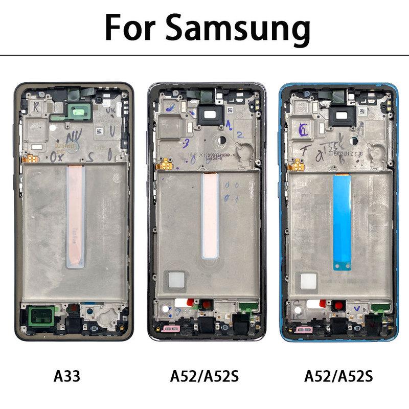 Новый Передний Корпус Рамка Дисплея LCD Для Samsung A02 A02s A12 A22 A32 A52 A52s A72 4G 5G Корпус Средняя Рамка Накладка