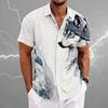 Мужская рубашка с коротким рукавом в винтажном стиле для отдыха на каждый день в гавайском стиле на лето и весну с отложным воротником и пуговицами с 3D-принтом