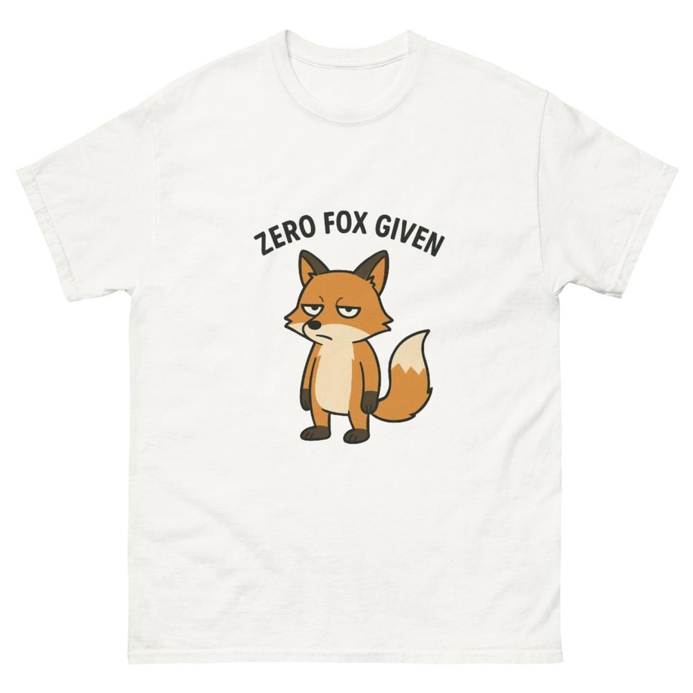 Funny Fox T-Shirt ZERO FOX GIVEN | Grumpy Cartoon Animal Tee Unisex Gift