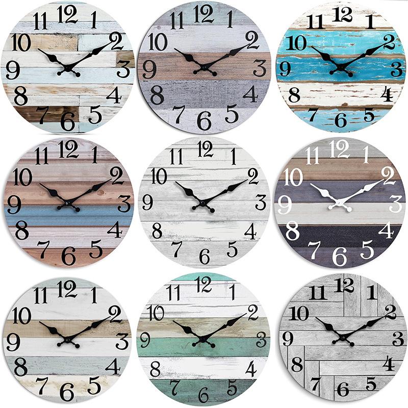10-дюймовые бесшумные декоративные деревянные настенные часы для гостиной и спальни