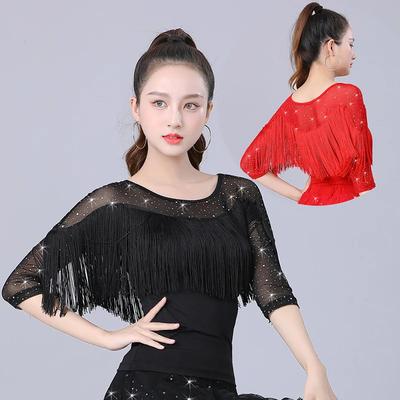 Tassel Modern Dance Top Women Square Dance Clothing Evening Dresses Gitba National Standard Ballroom Samba Latin Dance