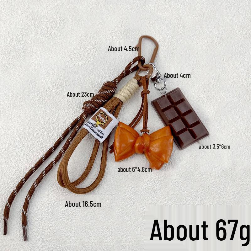 INS-Style Miu Series Alkaline Water Bread Bag - Cute Chocolate Pendant Jewelry Keychain