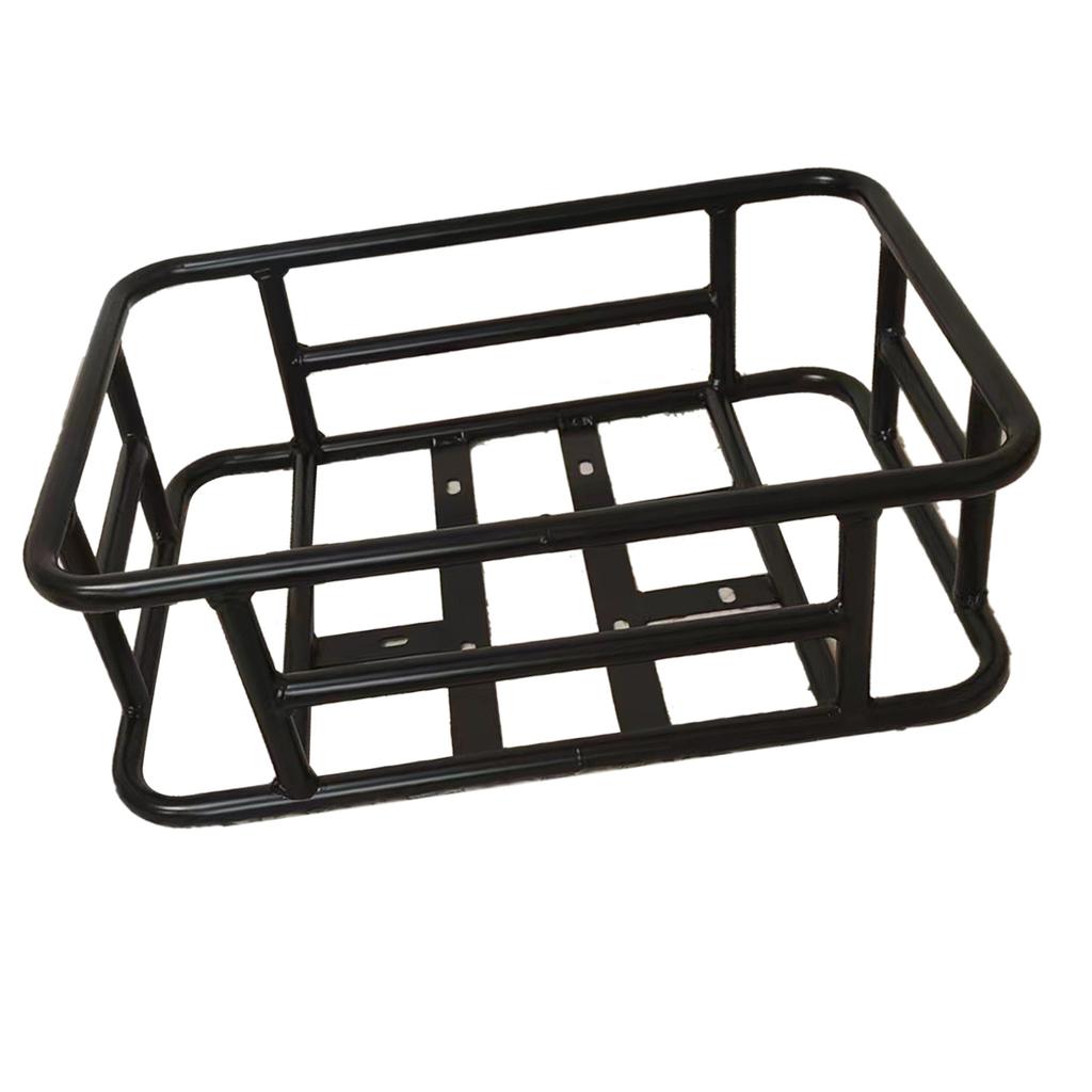 Rear Bike Basket Iron Large Capacity Rustproof Sturdy Bicycle Rear Cargo Rack Basket for Electic Bike