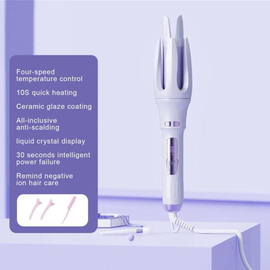32 мм автоматические щипцы для завивки волос с 4 регулируемыми температурами, быстрый нагрев, электрические вращающиеся щипцы для завивки волос, отрицательные ионы, керамическая палочка для завивки женских волос