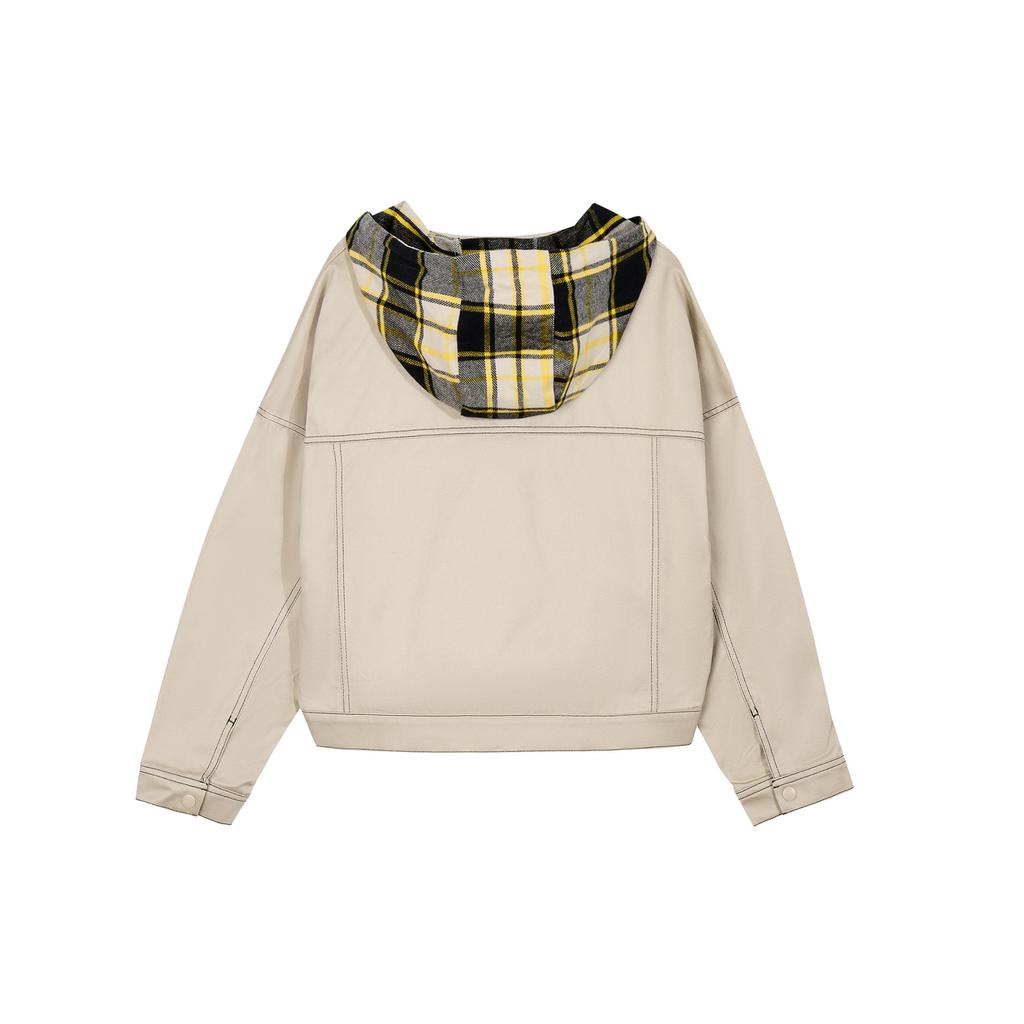 Adidas Нео короткая куртка на молнии с капюшоном и длинными рукавами Женская верхняя одежда цвета хаки IA6892