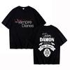 Унисекс Футболка Модная Уличная Одежда Новая The Vampire Diaries Принт Футболка Унисекс Повседневная С Коротким Рукавом Топ Унисекс Женские Летние Футболки