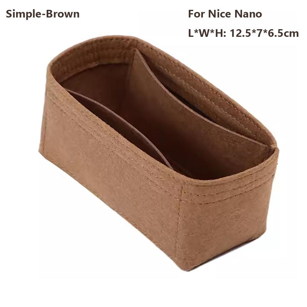 Фетровый органайзер-вставка для сумки, хранение, организация, подкладка для сумки, поддержка, портативная внутренняя сумка для LV Nice Nano/Mini/BB/Vanity