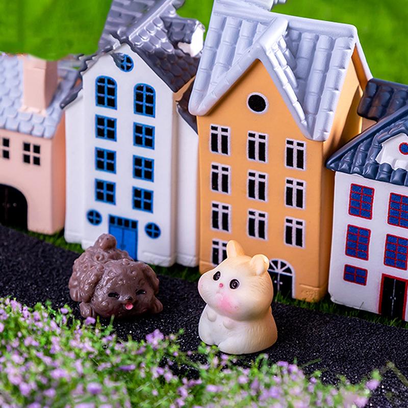 Милый креативный современный небольшой домик, ландшафтная фигурка, поделки, миниатюрная статуэтка, украшение для дома своими руками, небольшие украшения, подарки