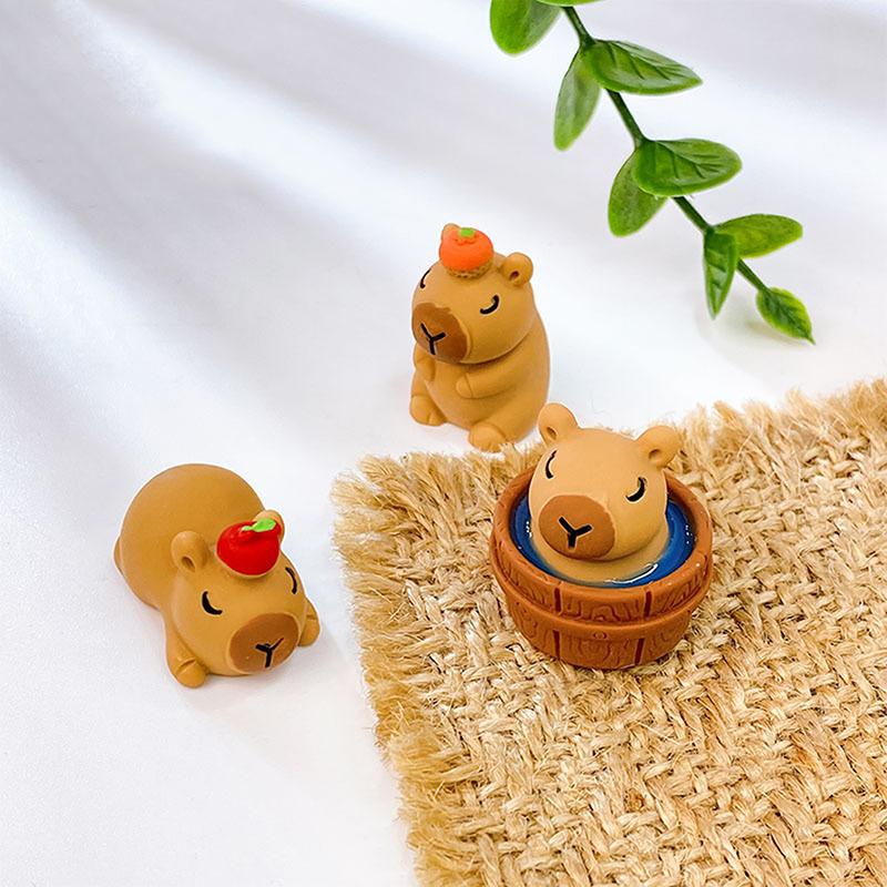 Мини Капибара Смола Миниатюрная Фигурка Смола DIY Аксессуары Настольные Маленькие Украшения Самодельные Украшения для Автомобиля Фигурки