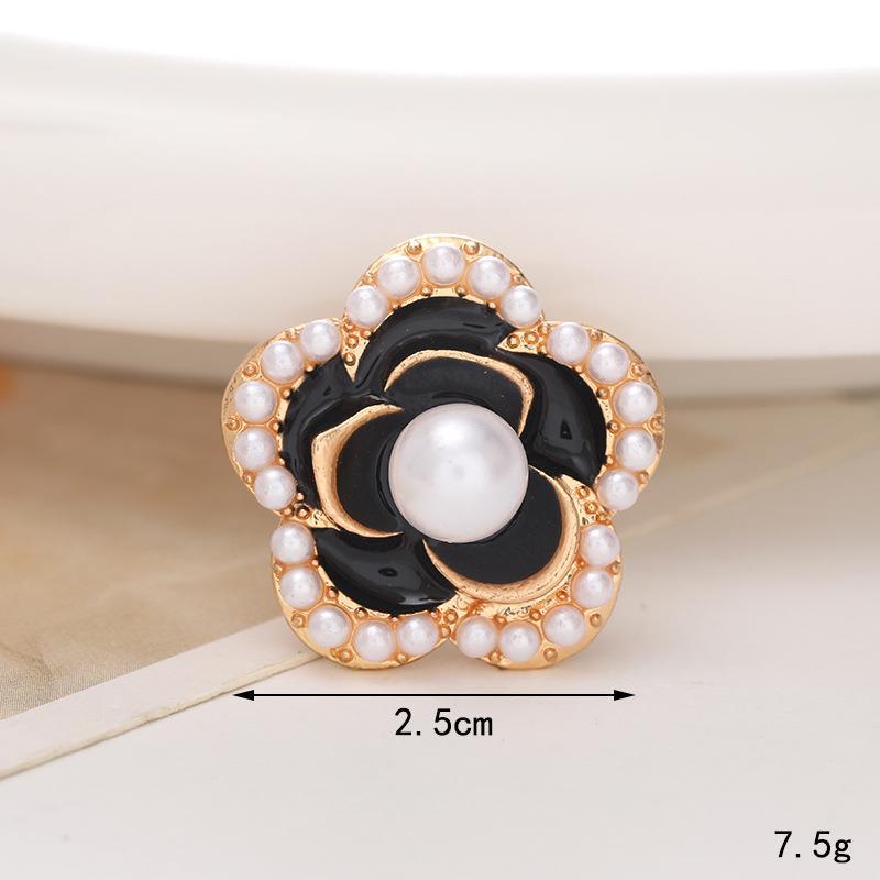 Zinc Alloy Pearl Flower Clog Accessories - DIY Shoe Buckle Decoration