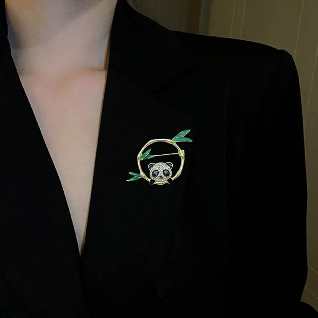Multipurpose Panda Bamboo Pin Crafted from Practical Alloy Materials Accessory for Daily Wear and Special Occasions
