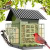 Birds Feeder for Outdoors Hanging Metal Mix Seeds Feeder with Double Suet Cage Outside Wild Birds Feeder for Garden Backyard Decor