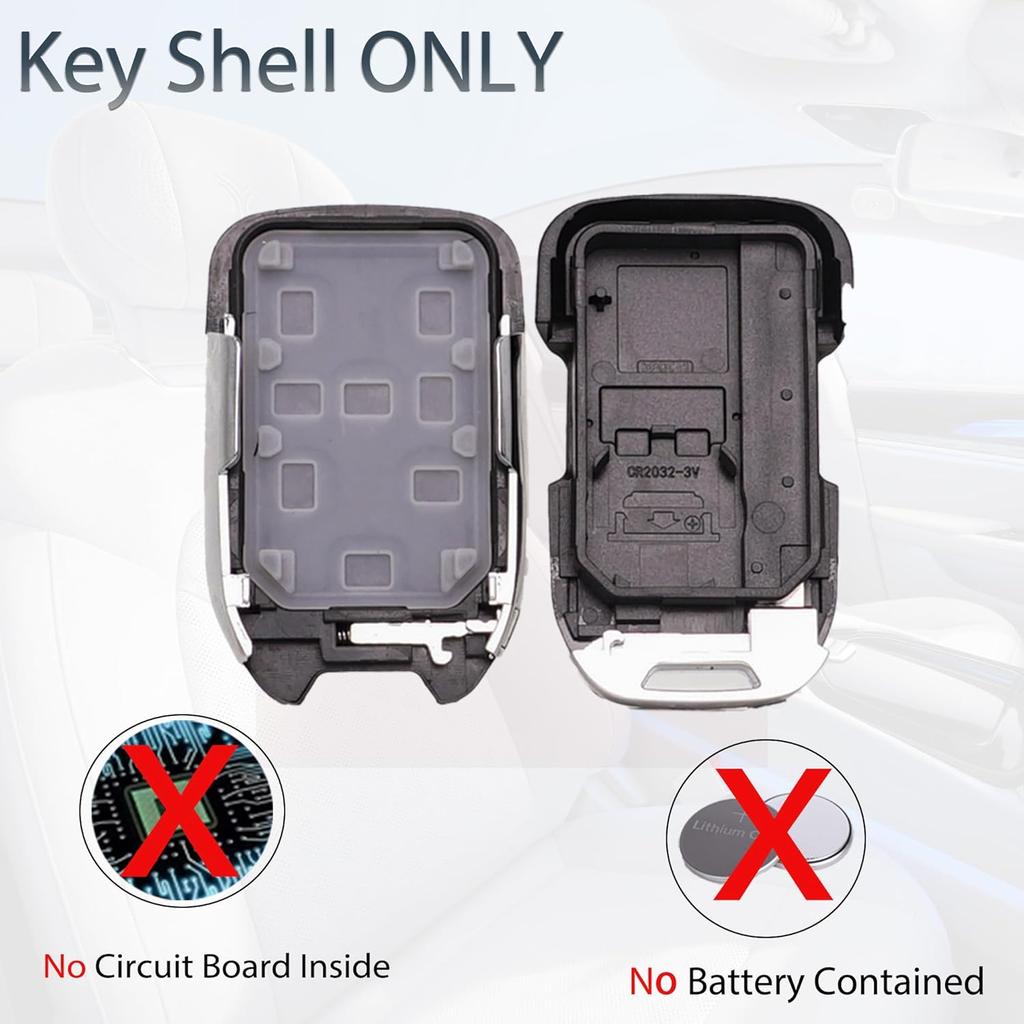 Key Fob Shell Case Replacement Fits for Chevy Suburban Tahoe GMC Yukon 2015 2016 2017 2018 Keyless Entry Smart Remote Control 6 Button Pad Outer