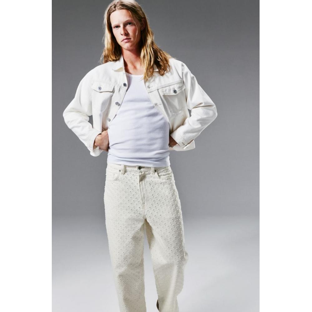 Джинсы мешковатые HM Pattern белые