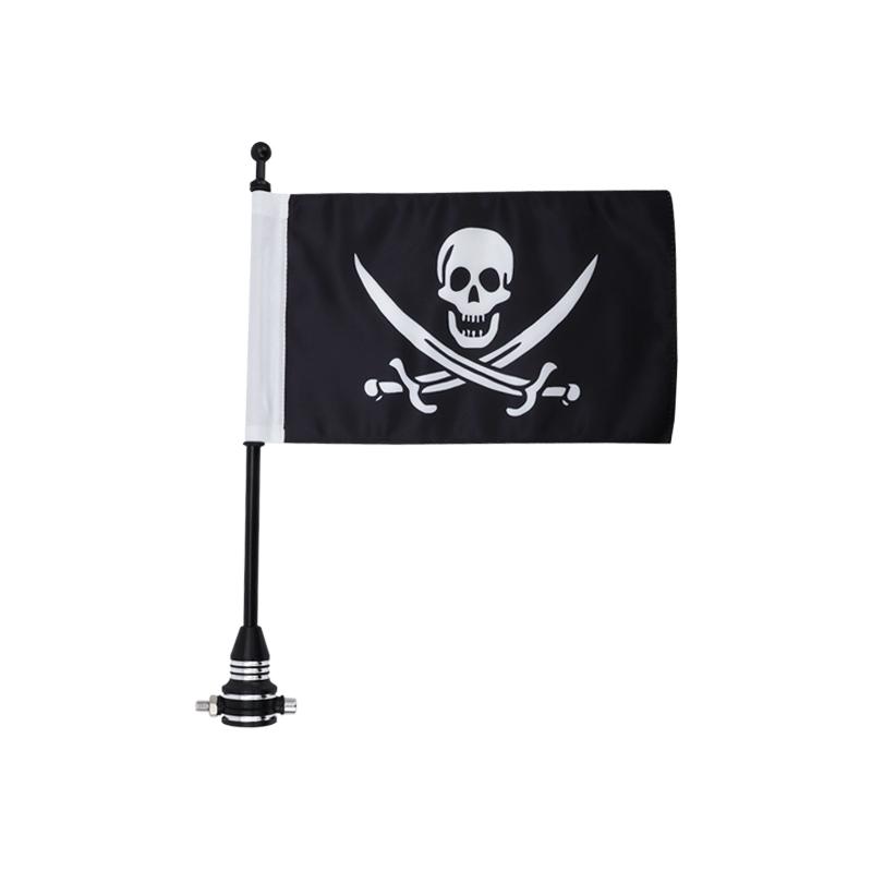 Черный Вертикальный Череп Кость Пиратский Флаг для Мотоцикла с Креплением на Штангу Багажника Универсальный Для Harley Sportster Touring Softail