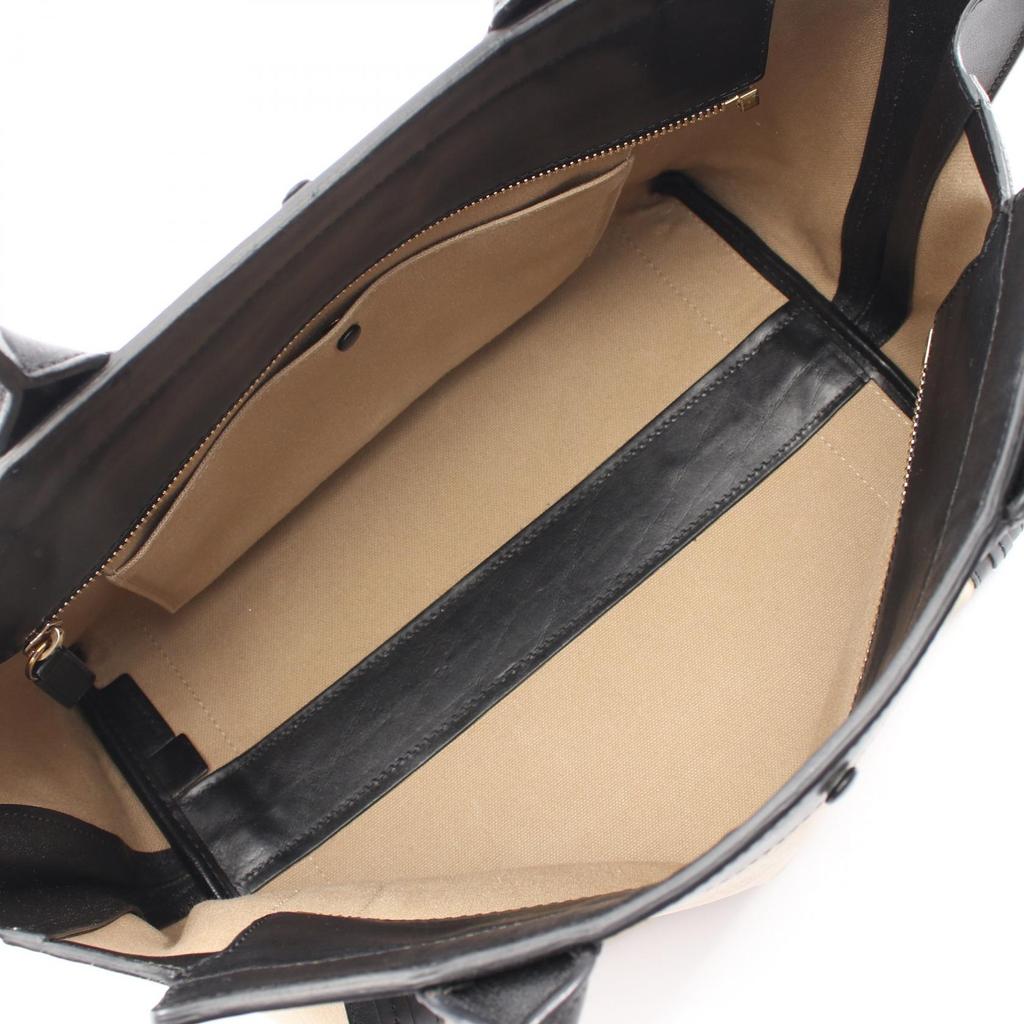 Used Chloe Alison Tote Bag leather Beige Black Used Women