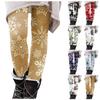 Women's Pants Christmas Printed Elastic Soft Cotton Leggings Casual Home Pajamas