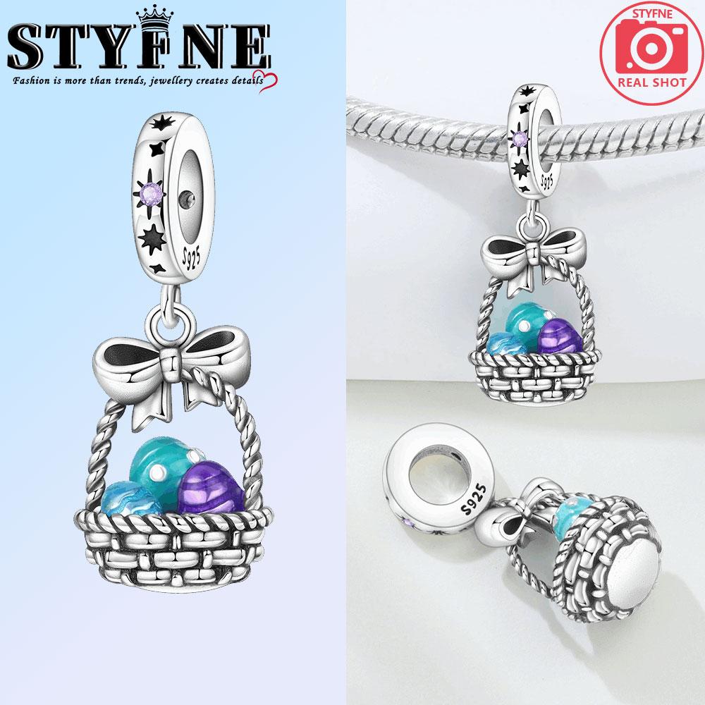 Original Copper Charms Beads Easter Egg Basket Christmas Socks Kitten Pendant Fit Bracelet Charm Women Jewelry Gift