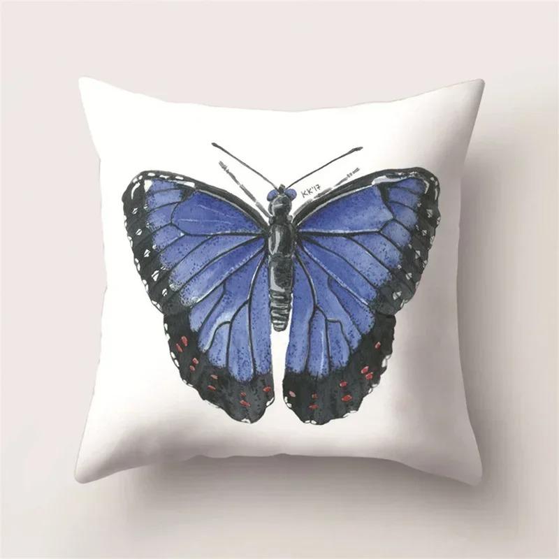 Beautiful Butterfly Print Decorative Pillow Cover Car Sofa Square Cushion Pillow Cover