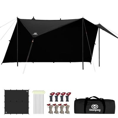 Квадратный тент GOGlamping квадратный тент, изготовленный из подходящего для Он имеет 19 петель и специальный водонепроницаемый является для и и идеален для одиночного кемпинга и