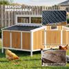Outdoor Wooden Chicken Coop 145x90x92 cm For 2 4 Chickens With Nest Side House Removable Tray Yellow