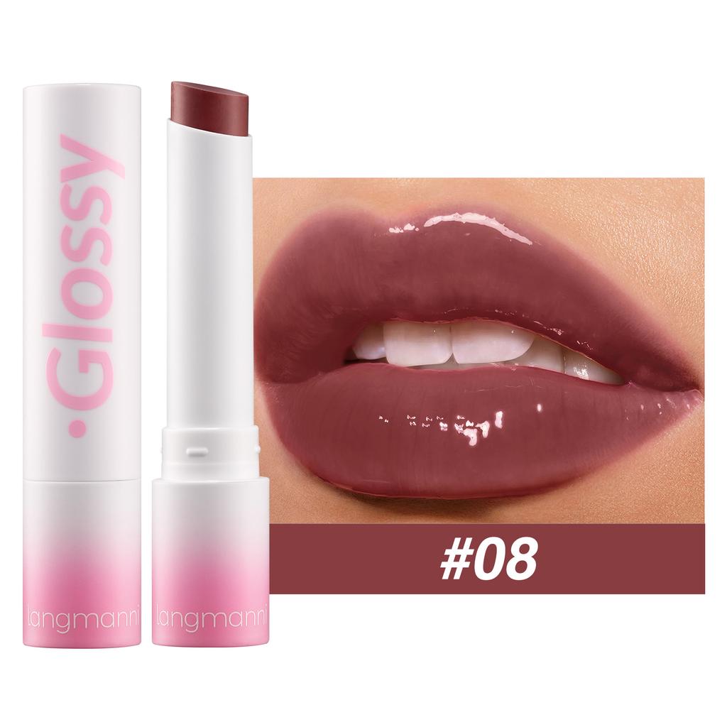 Langmanni 8-цветная увлажняющая помада, увлажняющая, питательная, пухлая, глазурь для губ, желейная помада, супер питательная помада