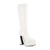 Women's High Boots Autumn and Winter New Pointed Thick Heel Super High Heel Double Waterproof Table But Knee Boots Side Zipper Women