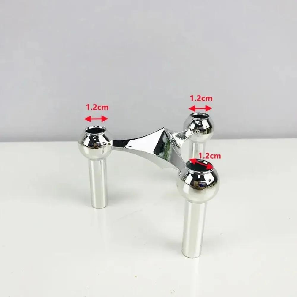 New Metal Molecular Structure Candle Holder Nordic Silver Candle Stand Triangle Candlestick Gift