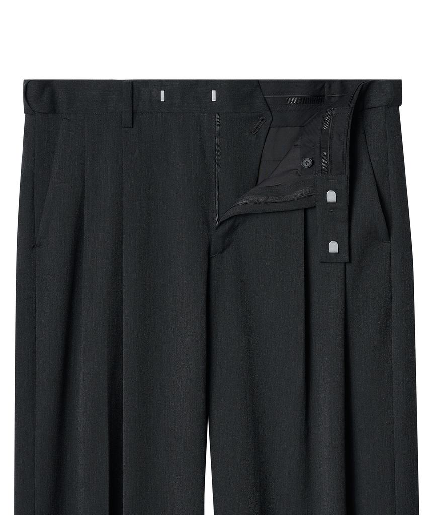 MUSINSA STANDARD Super Wide Hidden Banding Slacks [Charcoal Gray]