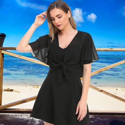 Женские топы типа кейпа однотонные на шнуровке рубашка для защиты от солнца тонкая дышащая УФ