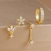 Cross-Border Hot Selling Real Electroplated Zircon Earrings Chic Exquisite Compact Temperamental Design for Women