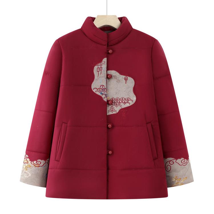 Женская одежда, Бабушка, Зимняя хлопковая куртка, 6070 Хлопковая куртка, Мама, Зимняя праздничная, Плюшевая бархатная утолщенная хлопковая куртка, Новый стиль