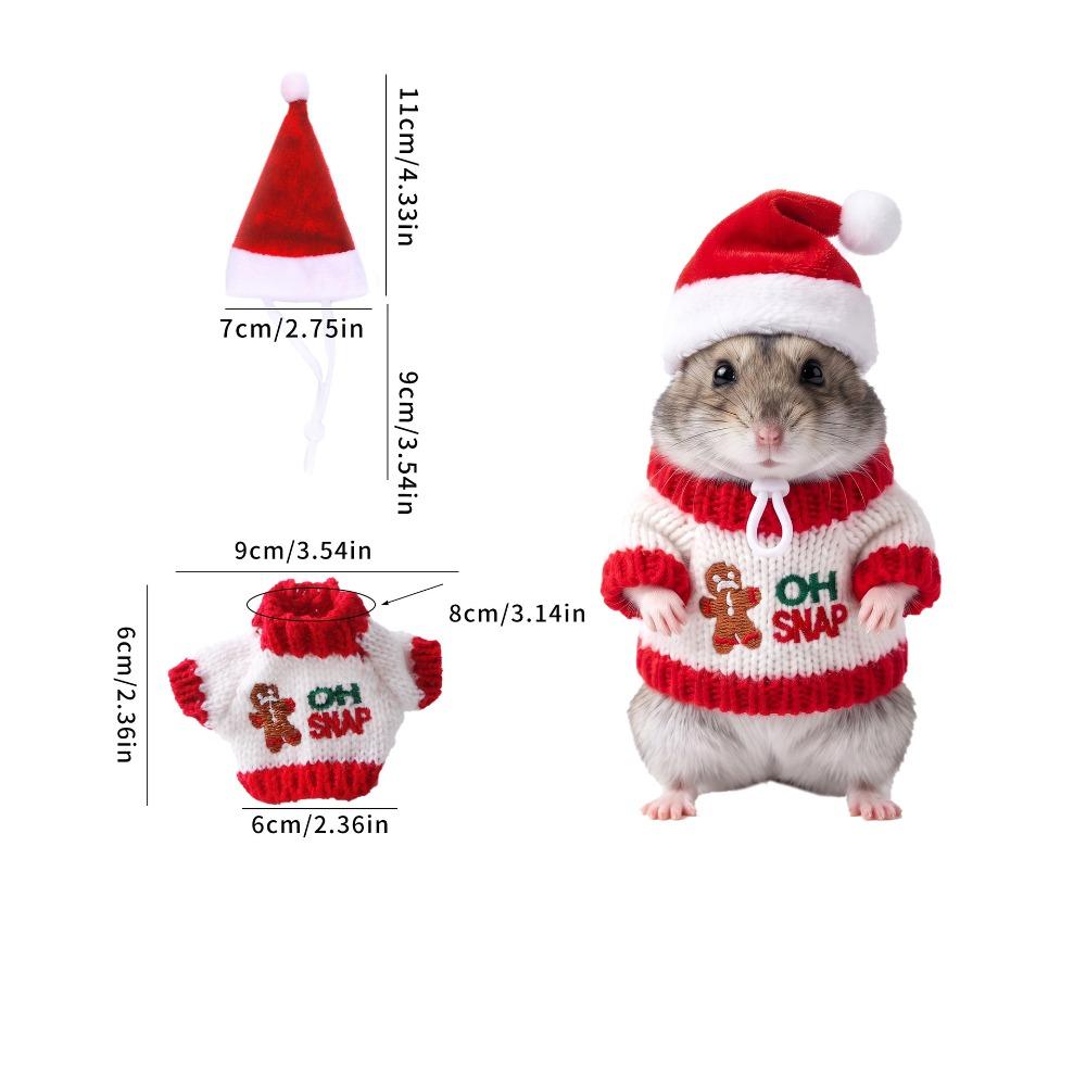 Sweater and Hat Small PET Clothes Set Christmas Theme PET Outfit Set Holiday