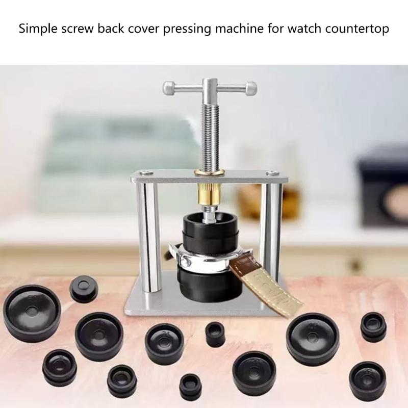 Watch Press Tool Set Simple Spiraling Watch Case Press Machine Back Case Closer Easy Operation for DIY Hobbyists Repair